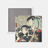 bushido ninja japanese ukiyo-e samurai krieger magnet (Vorderseite/Rückseite)