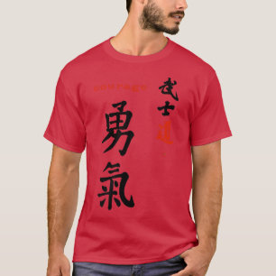 Bushido Samurai Code Courage japanische Kalligrafi T-Shirt