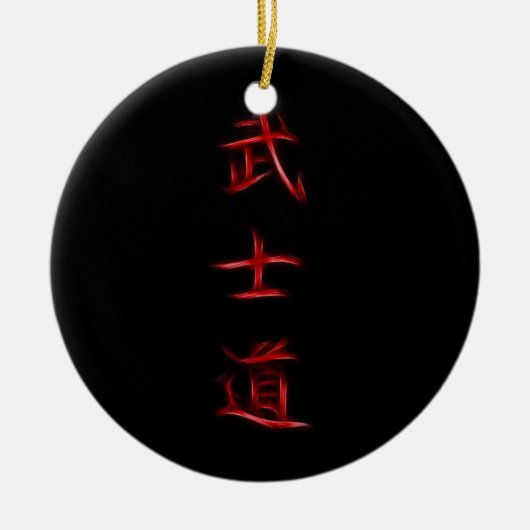 Bushido Samurai-Code-japanisches Kanji-Symbol Keramik Ornament (Vorne)