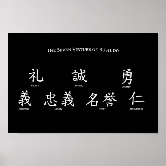 Bushido Seven Virtues Poster (Vorne)