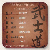 BUSHIDO VIRTUES GETRÄNKEUNTERSETZER (Vorderseite)
