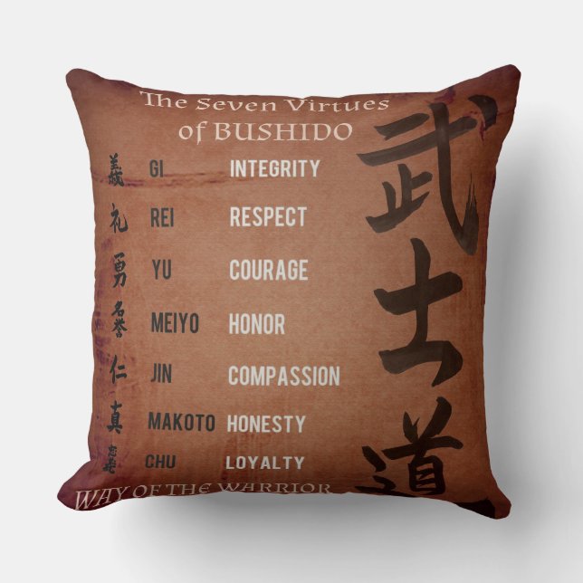 BUSHIDO VIRTUES KISSEN (Vorderseite)