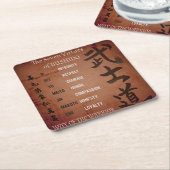 BUSHIDO VIRTUES RECHTECKIGER PAPPUNTERSETZER (angewinkelt)