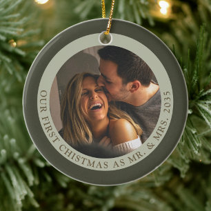 Bushlight   Erstes Weihnachten als Mr. & Mrs. Erbs Keramik Ornament