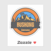 Bushong, Kansas Aufkleber (Blatt)