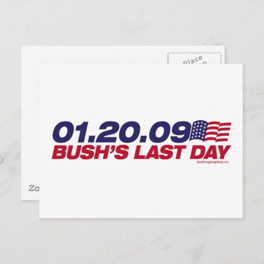 Bushs Postkarte am letzten Tag (Vorne/Hinten)