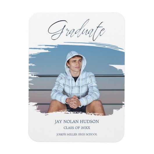 Bushstroke Whimsical Typografy Graduate School Magnet (Vertikal)