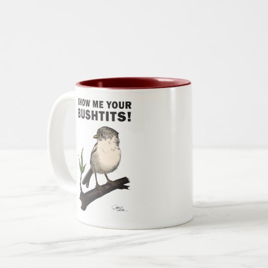 Bushtit Zweifarbige Tasse (Vorderseite Links)