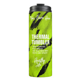 Bushy Black Green Thermal Tumbler Thermosbecher