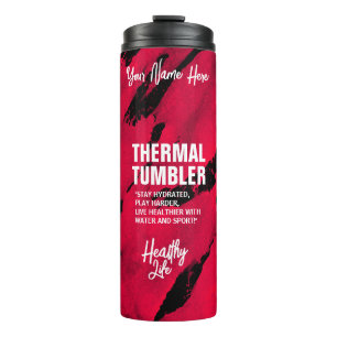Bushy Black Pink Thermal Tumbler Thermosbecher