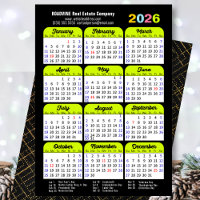 Business 2026 Calendar Black Green Minimalistisch