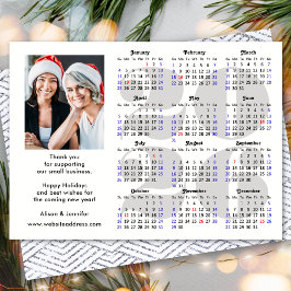 Business 2026 Calendar Minimalistisch Silver Glitz Feiertagskarte