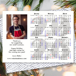 Business 2026 Calendar Minimalistisch Silver Glitz Feiertagskarte