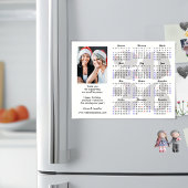 Business 2026 Calendar Minimalistisch Silver Glitz Magnetkarte