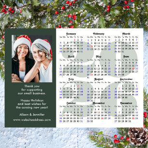 Business 2026 Kalender Lagerung grünes Foto Magnet