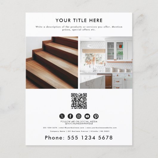 Business 2 Werbemittel Foto QR Code Social Media Flyer (Vorne)