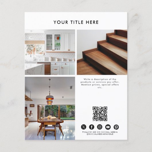 Business 3 Werbemittel Foto QR Code Social Media Flyer (Vorne)
