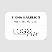 Business Add Logo Employee Professional Namensschild (Vorderseite)