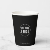 Business Add Logo Modern Minimalist Custom Color Pappbecher (Rückseite)