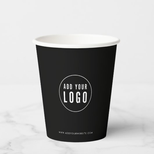 Business Add Logo Modern Minimalist Custom Color Pappbecher (Vorderseite)