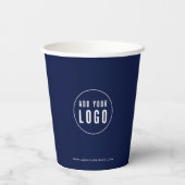 Business Add Logo Modern Minimalist Custom Color Pappbecher (Rückseite)