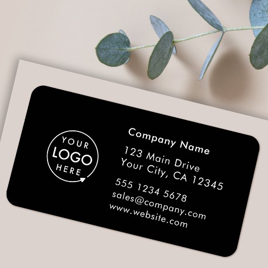Business Address Label | Logo Company Info Sticker Adressaufkleber