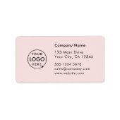 Business Address Label | Pink Company Info Sticker Adressaufkleber (Vorne)
