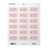 Business Address Label | Pink Company Info Sticker Adressaufkleber (Vorne)