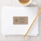 Business Address Label | Rustic Kraft Logo Sticker Adressaufkleber (Insitu)