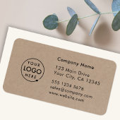 Business Address Label | Rustic Kraft Logo Sticker Adressaufkleber