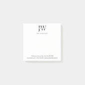 Business Address Monogram Real Estate Business Post-it Klebezettel (Vorderseite)
