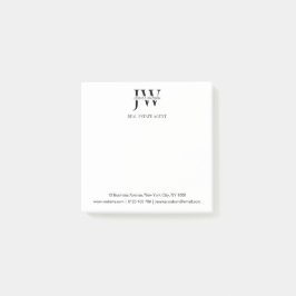 Business Address Monogram Real Estate Business Post-it Klebezettel