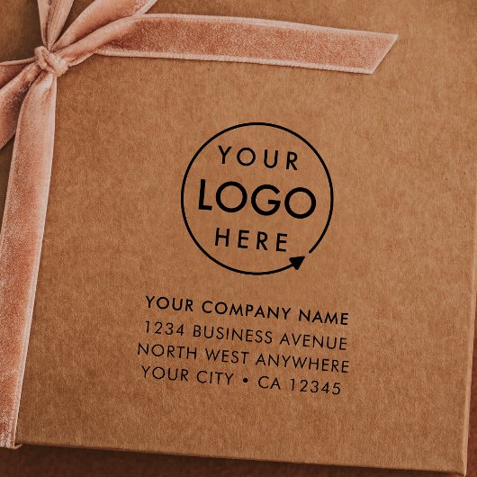Business Address Rubber Stamp | Logo Branded Gummistempel