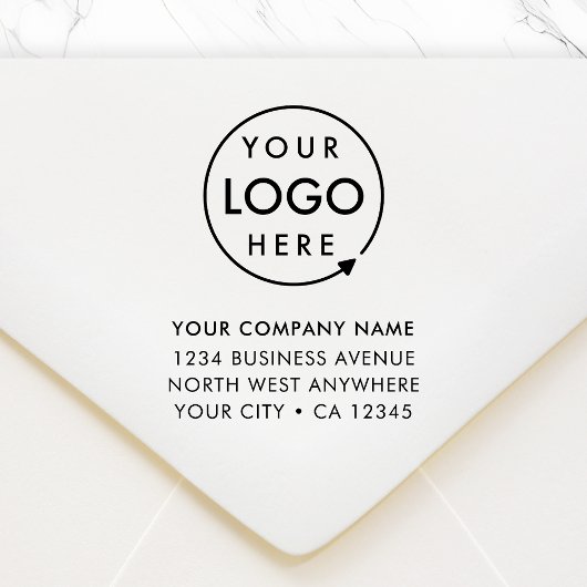 Business Address Rubber Stamp | Logo Branded Gummistempel
