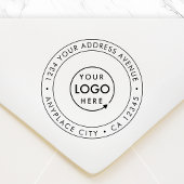 Business Address Rubber Stamp | Logo Return Mail Gummistempel