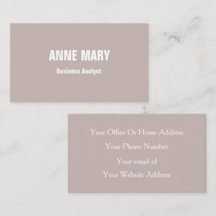 Business Analyst Beige Terrakotta Elegant Modern Visitenkarte