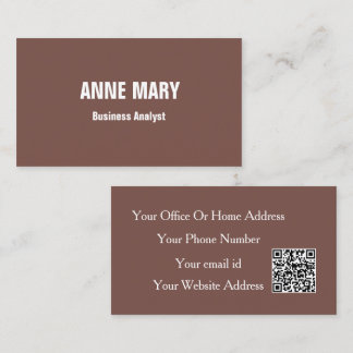 Business Analyst Terracotta Elegant Modern QR Code Visitenkarte