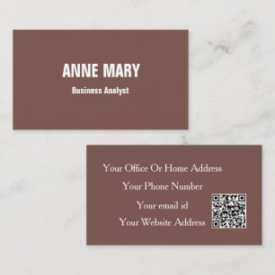 Business Analyst Terrakotta Elegant Modern QR-Code Visitenkarte