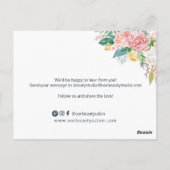 Business Aquarell florales Kupfer Gold Vielen Dank Postkarte (Rückseite)