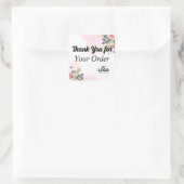 Business-Aufkleber Vielen Dank für Ihre Bestellung Quadratischer Aufkleber (Tasche)