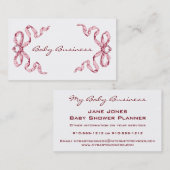 Business Baby Pink Bows Business Cards Visitenkarte (Vorne/Hinten)