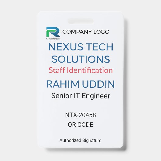 Business Badge | Staff Badge – ID Logo Ausweis (Vorderseite)