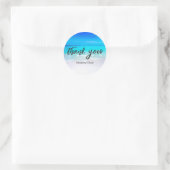 Business Beach Danke Custom Blue Runder Aufkleber (Tasche)