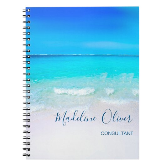 Business Beachside Ocean Summer Blue Notizblock (Vorderseite)