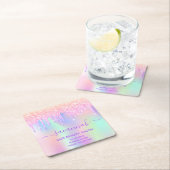 Business Beauty Salon rosa Glitzer iridesname Rechteckiger Pappuntersetzer (Vor Ort)