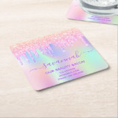 Business Beauty Salon rosa Glitzer iridesname Rechteckiger Pappuntersetzer (angewinkelt)