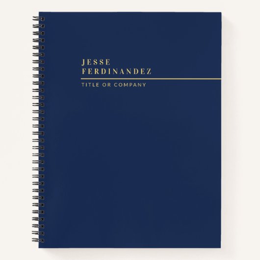 Business Beruflich moderne Navy Blue und Gold Notizblock (Vorderseite)