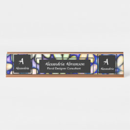 Business Beruflich Modernes Monogramm personalisie Schreibtischnamensplakette