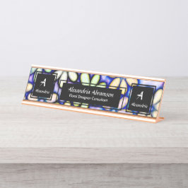 Business Beruflich Modernes Monogramm personalisie Schreibtischnamensplakette