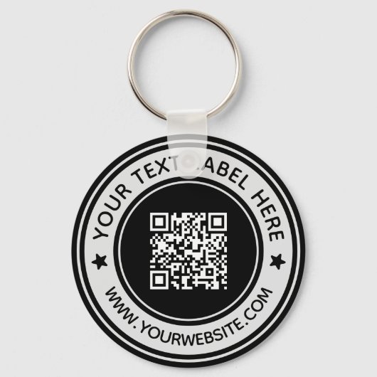 Business Beruflich Scan Me QR Code Modernes Schwar Schlüsselanhänger (Vorderseite)
